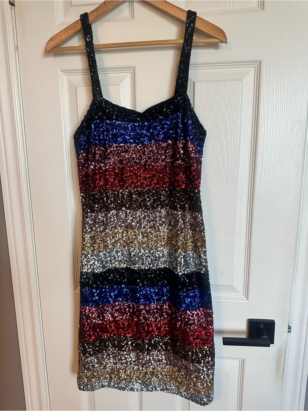 GAP Multicolor Sequin Striped Midi Dress